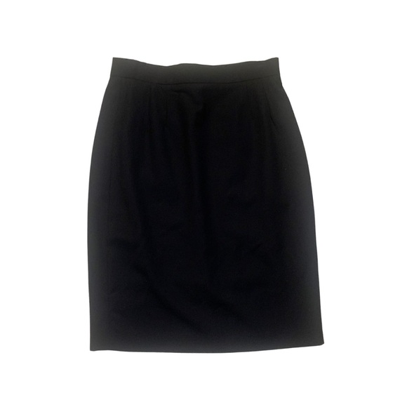 Escada Black Wool Pencil Skirt Size 36 Small Short Preppy